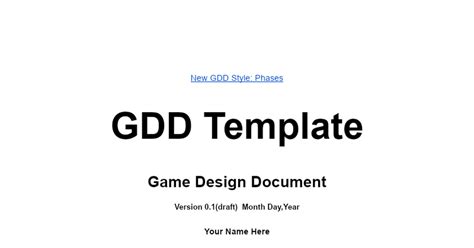 gdd template google docs